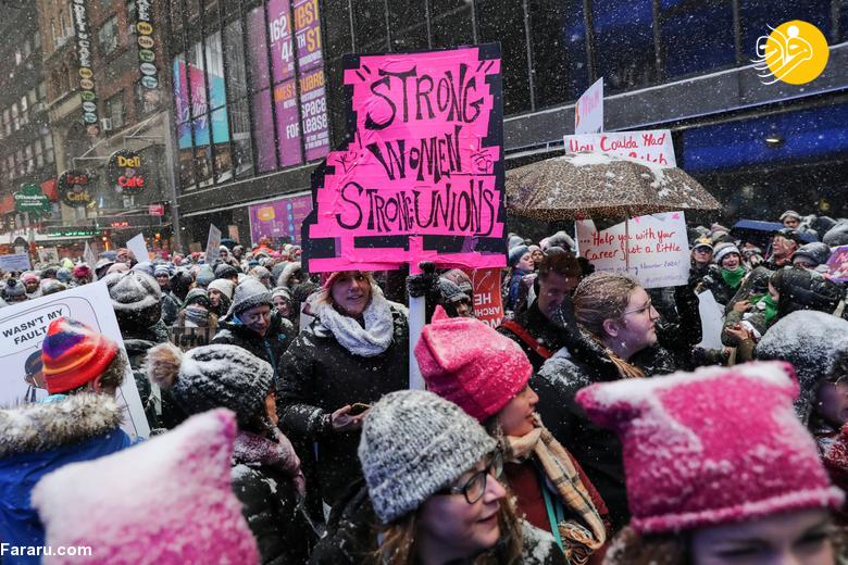 تظاهرات ز‌نان عصبانی آمریکایی علیه ترامپ + عکس