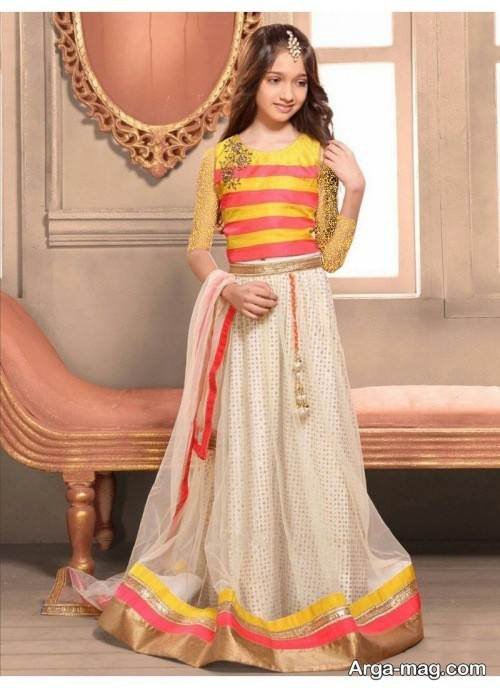 لباس دخترانه هندی با طرح زیبا 