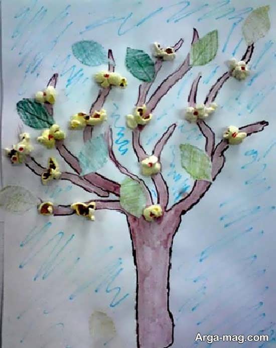 نقاشی درخت سه بعدی برای کودکان