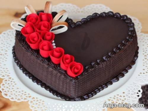 کیک قلبی شکلاتی 
