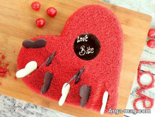 کیک مخملی قلبی 