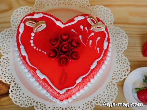 کیک قلبی زیبا 