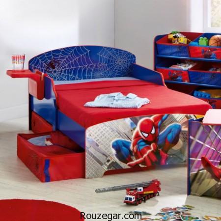 دکوراسیون اتاق خواب کودک طرح بتمن و مرد عنکبوتی، تزئینات اتاق خواب کودک، مدل اتاق خواب کودک، مدل اتاق خواب پسرانه