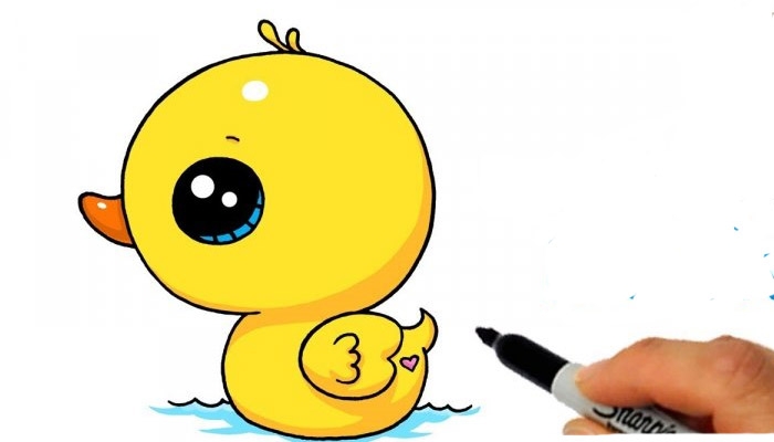 آموزش کشیدن نقاشی جوجه اردک به کودکان