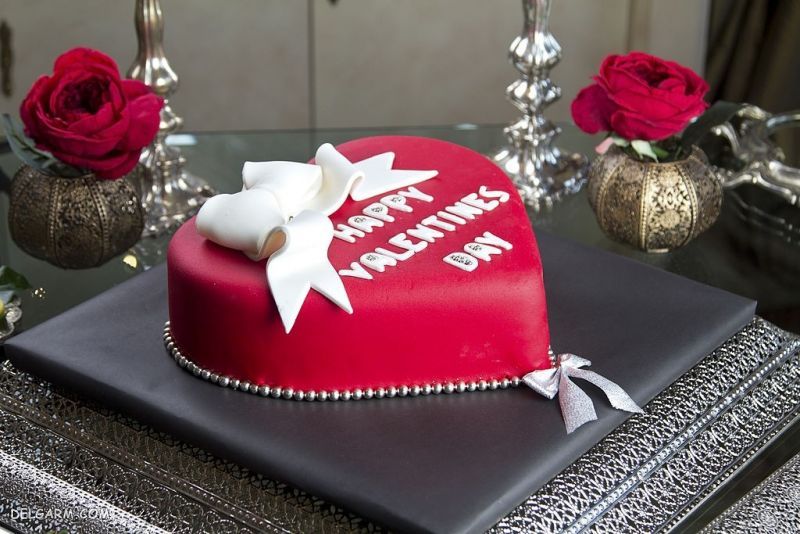 کیک عاشقانه دو نفره / کیک قرمز دونفره / کیک روز عشق