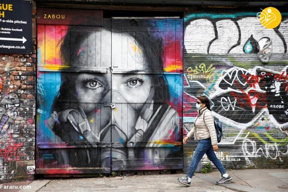 نقاشی‌های دیواری با الهام از کرونا + عکس