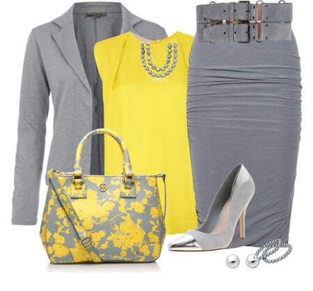 شیک ترین لباس های زرد و خاکستری, ایده هایی برای ست های خاکستری و زرد, مدل لباس با رنگ زرد و خاکستری