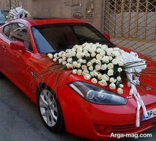 تزیین ماشین عروس قرمز