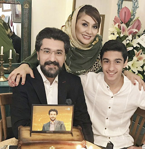 امیرحسین مدرس به همراه همسر و پسرش