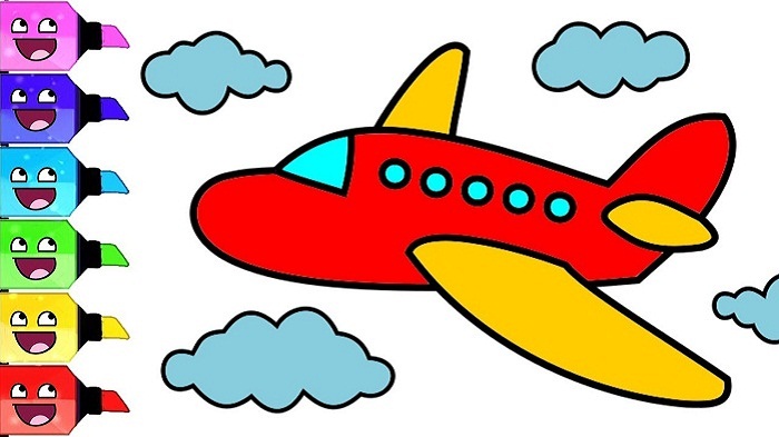 نقاشی هواپیما برای کودکان