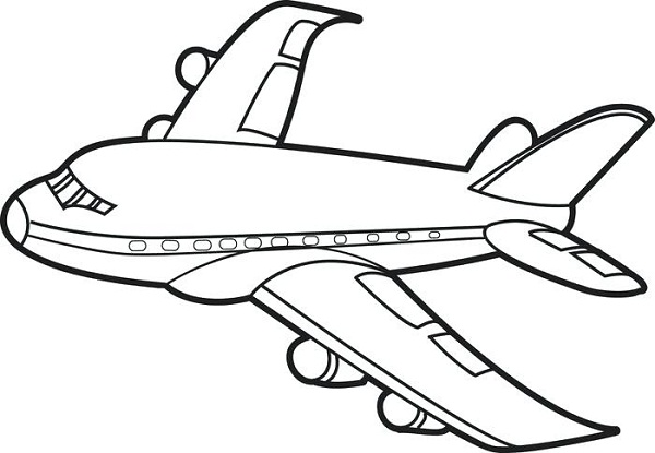 نقاشی کودکانه هواپیما برای رنگ آمیزی