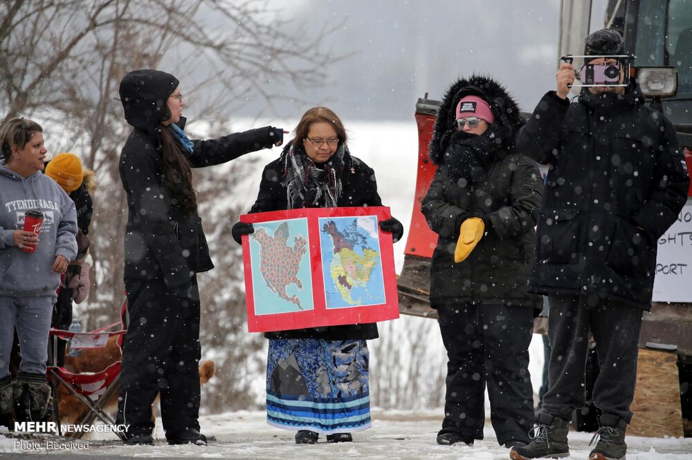 اعتراض علیه احداث خط لوله گاز در کانادا + عکس