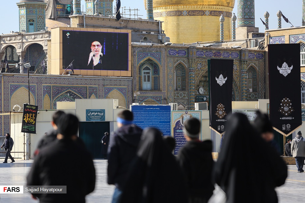 مردم قم پای سخنان رهبری در سالروز یوم الله ۱۹ دی + عکس