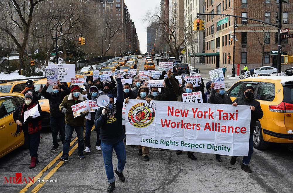 اعتراض تاکسی‌ها در آمریکا + عکس