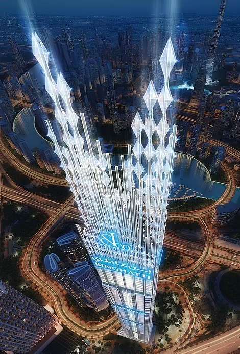 طراحی فوق لوکس برج ۱۰۰ طبقه بِن غاطی در دبی