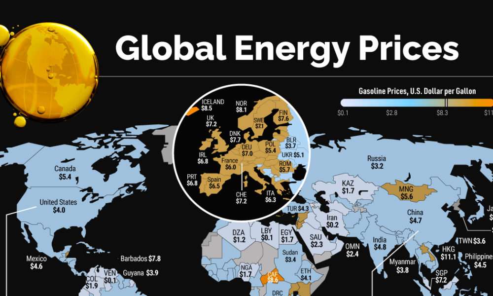 قیمت جهانی انرژی در کشورهای مختلف در سال ۲۰۲۲ + اینفوگرافیک