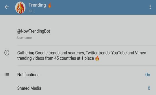 Trending bot / ربات تلگرام