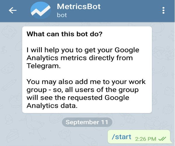 Metric / انواع ربات های تلگرام
