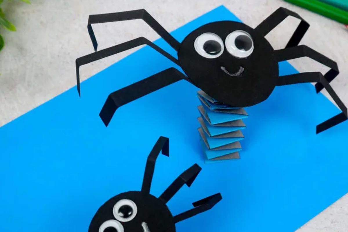 آموزش تصویری ساخت کاردستی عنکبوت با کاغذ