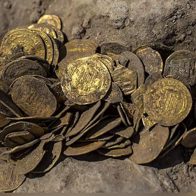 ویدئوی دیدنی از لحظه کشف 700 سکه طلا زیر مزرعه ذرت